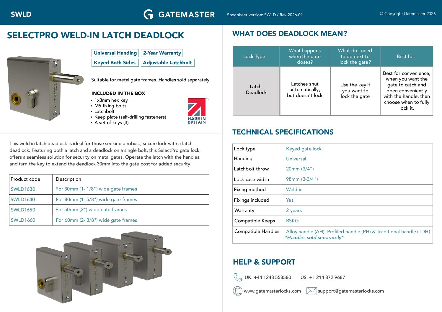 Gatemaster- SWLD range