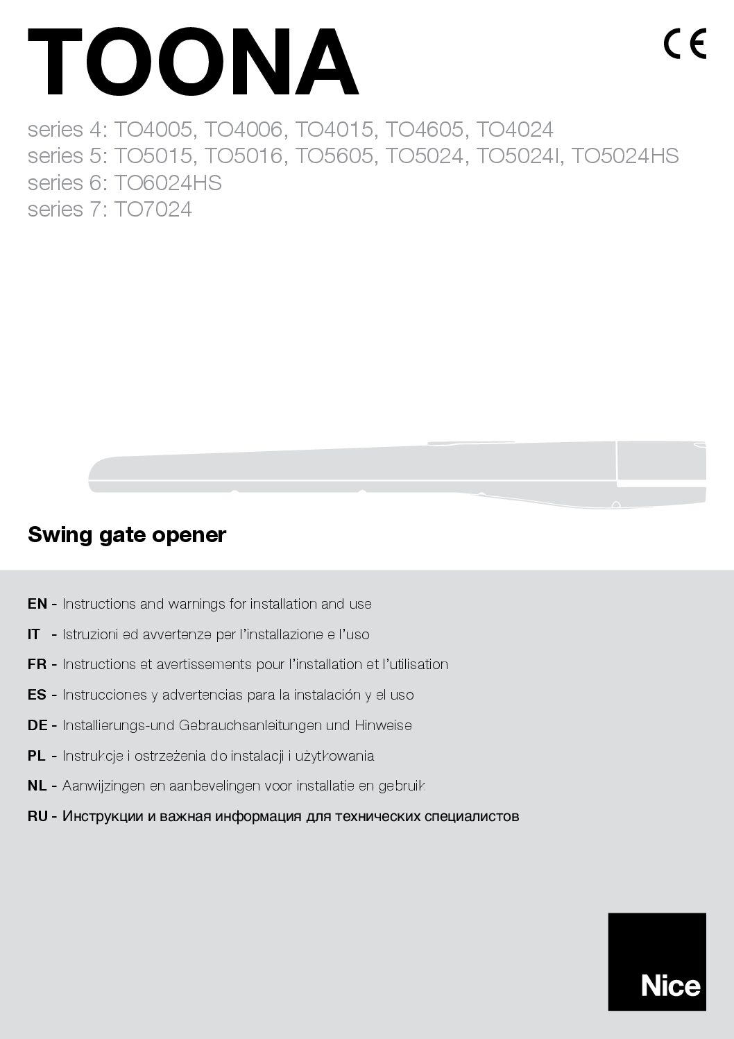 Nice TO4006 Manual