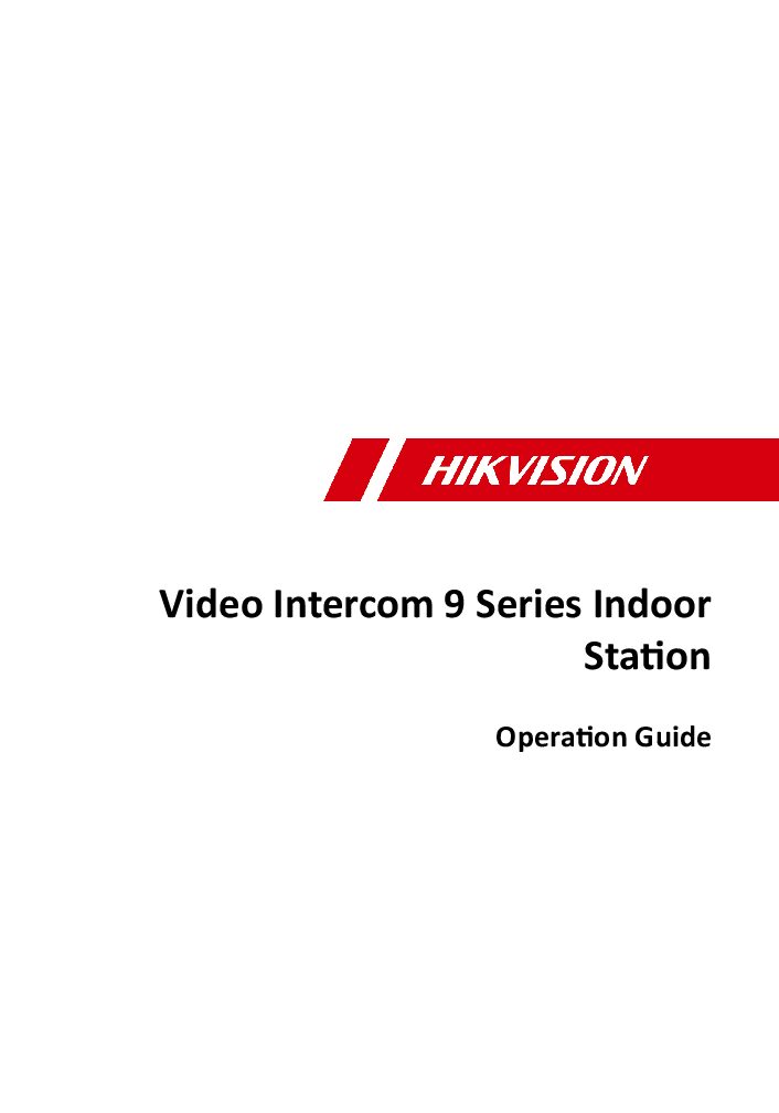 Hikvision Manual DS-KH9510-WTE1(B)