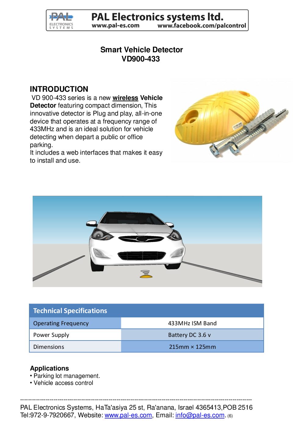 PAL VD909-433 Manual