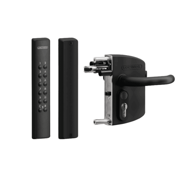 Locinox Volta Single Sided Black surface mount lock & battery powered keypad