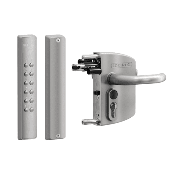 Locinox Volta Single Sided Silver surface mount lock & battery powered keypad