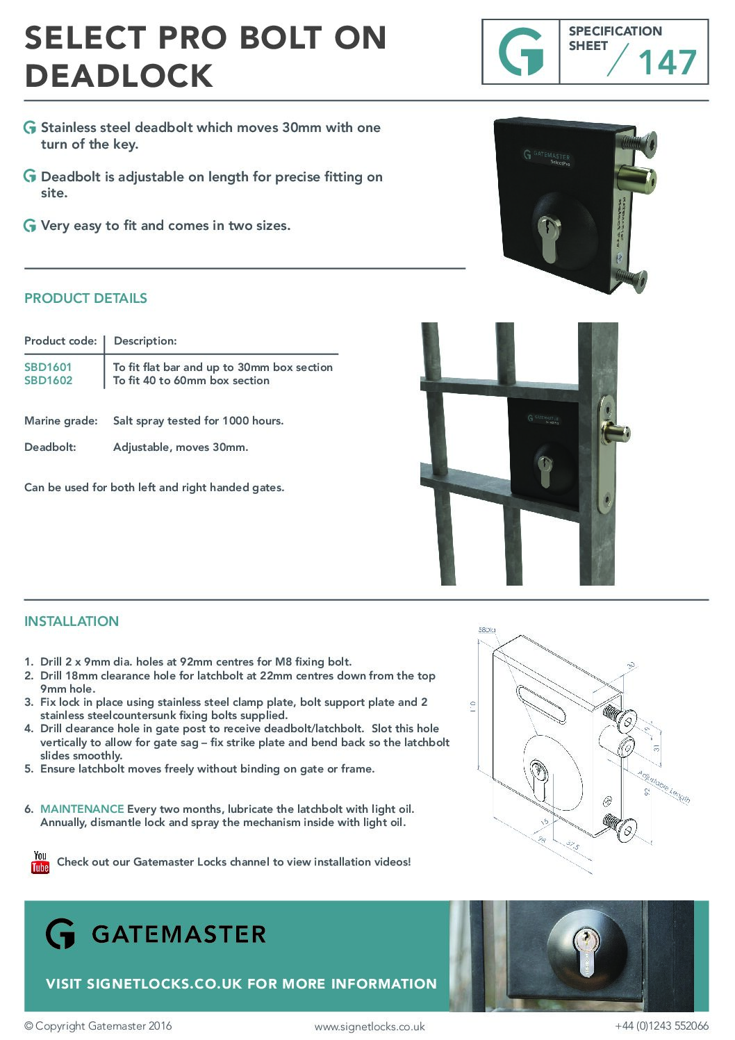 Gatemaster SBD Specification