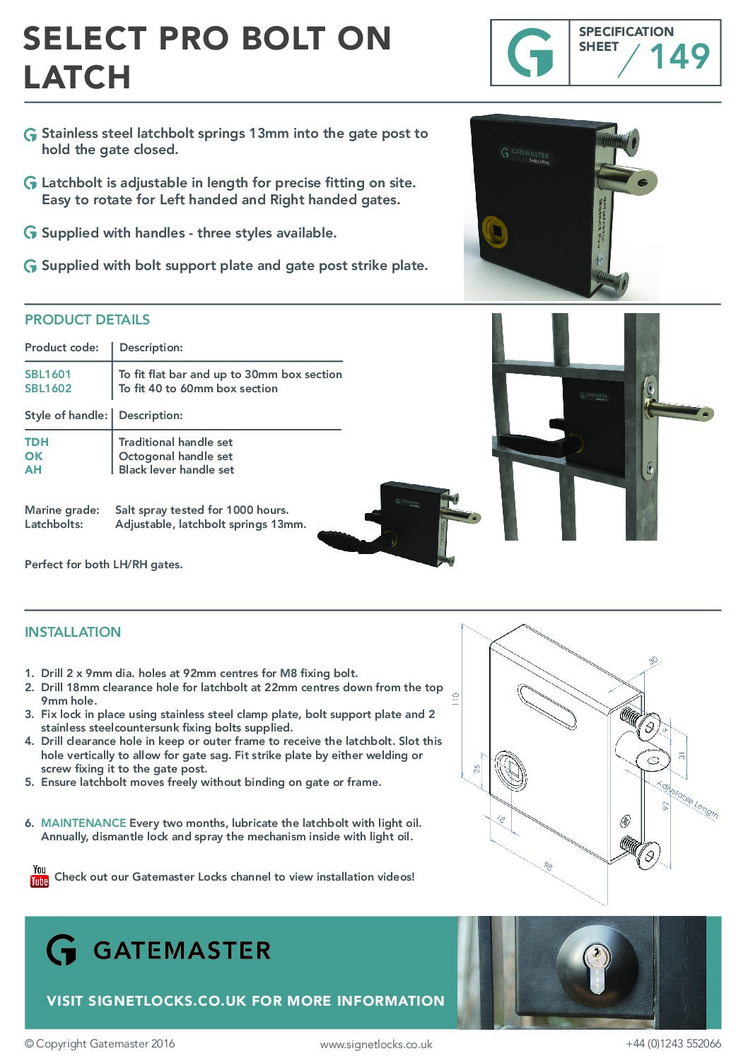 Gatemaster SBL Specification