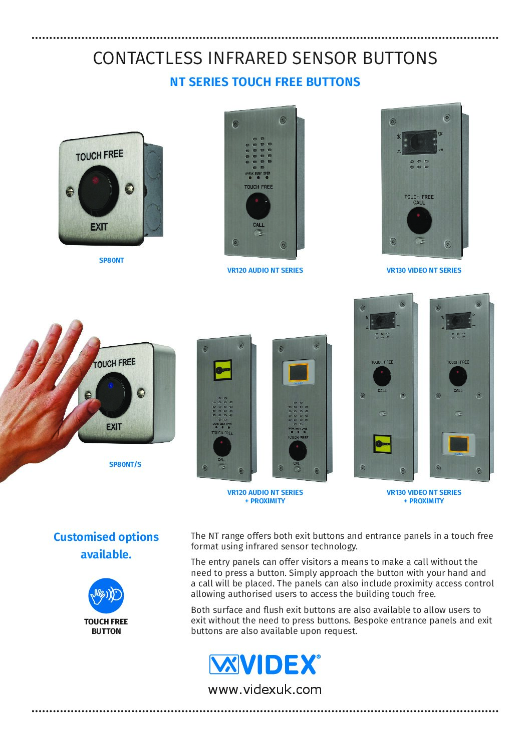 Videx NT Touch Free Datasheet