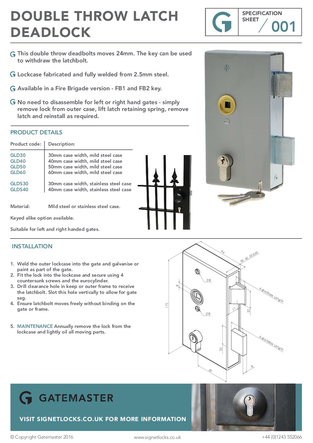 Gatemaster GLD Specification