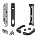 Locinox FORTYSET Black insert lock set for 40mm box aluminium, metal or PVC gates