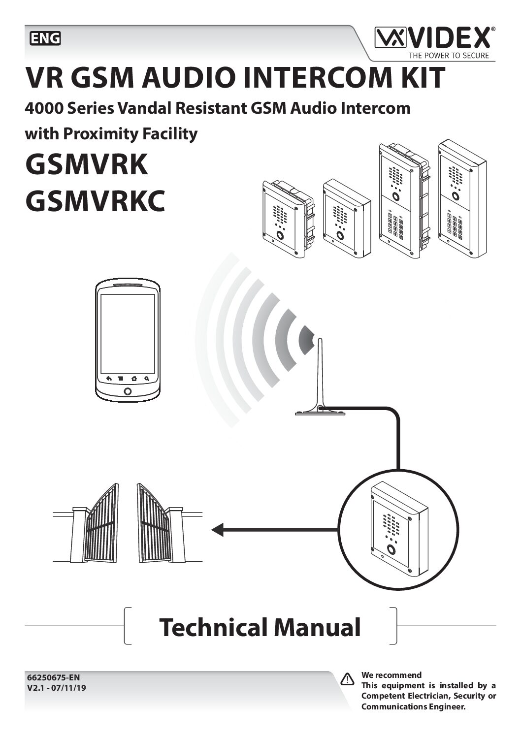 Videx NT Touch Free GSM Manual
