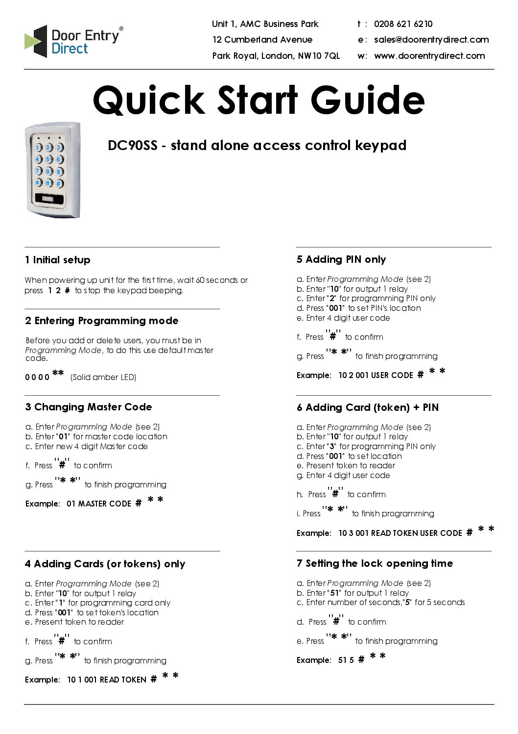SRS DC90SS Quick Guide