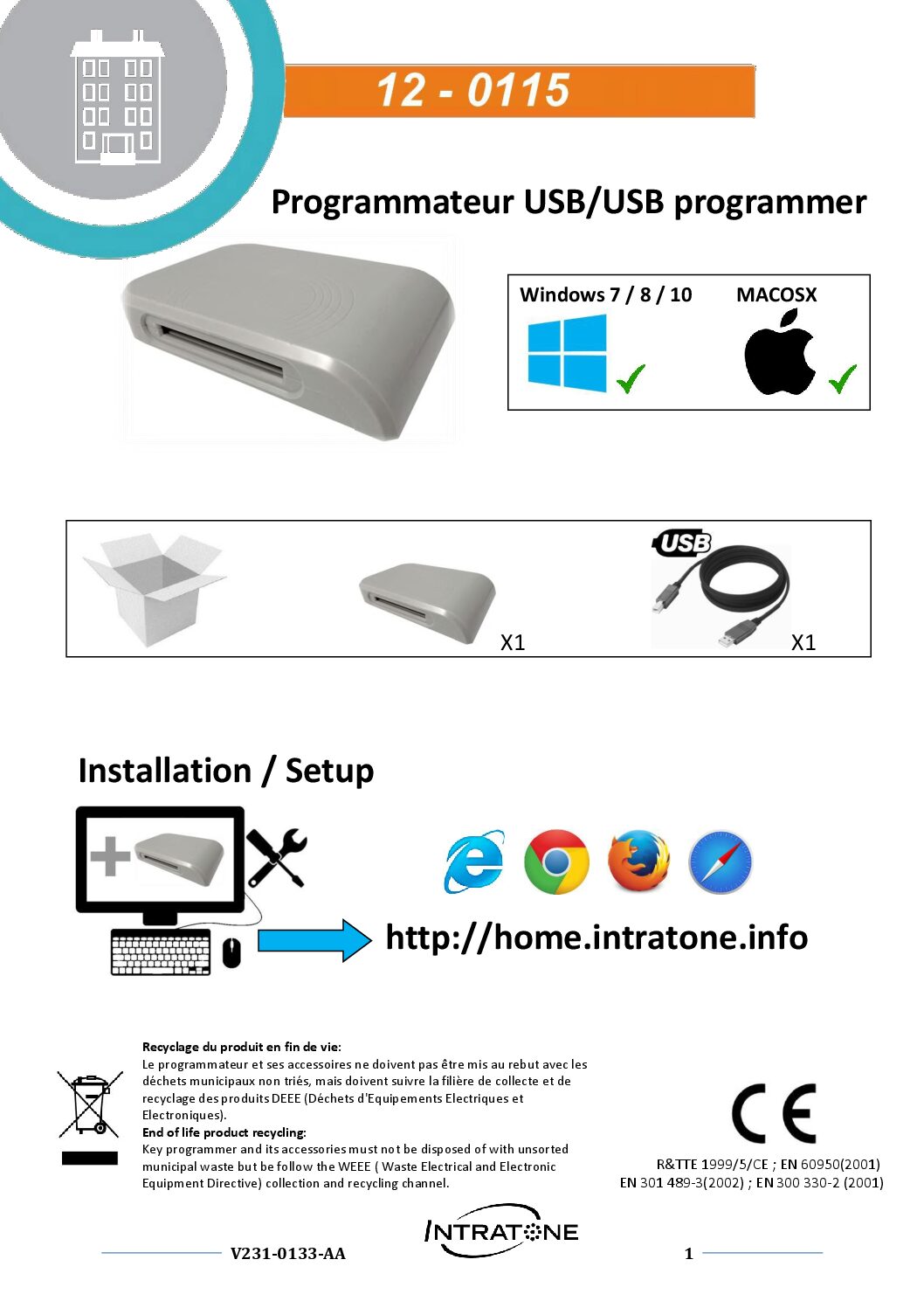 Intratone 12-0115 Datasheet
