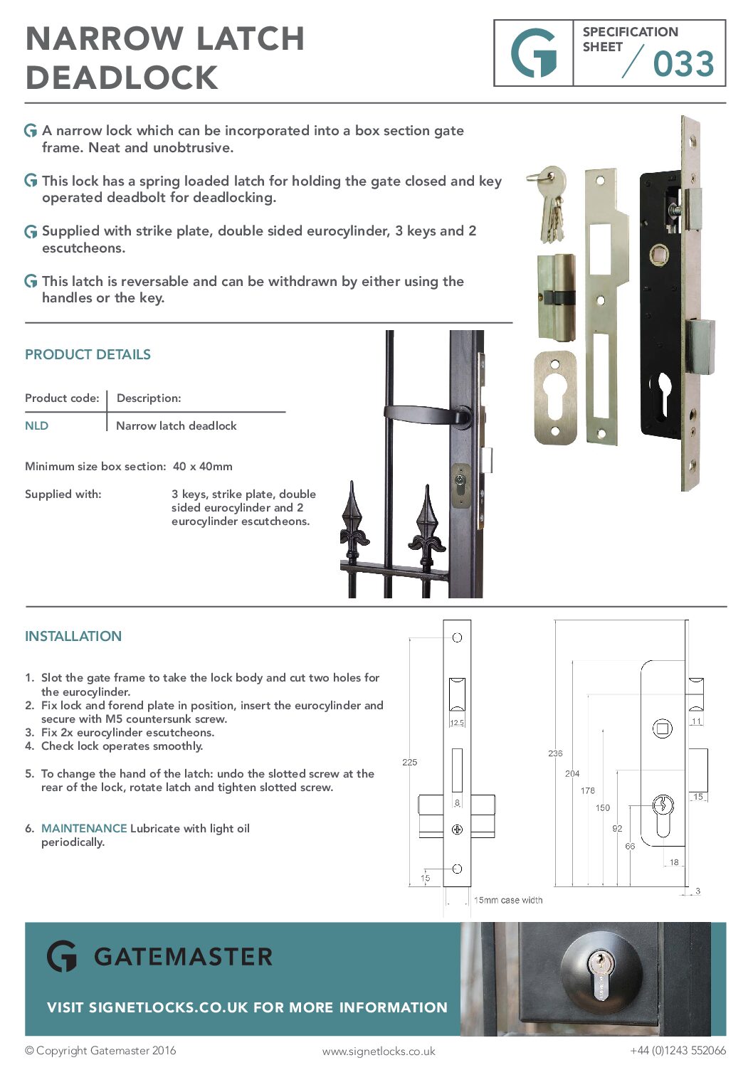 Gatemaster NLD Specification