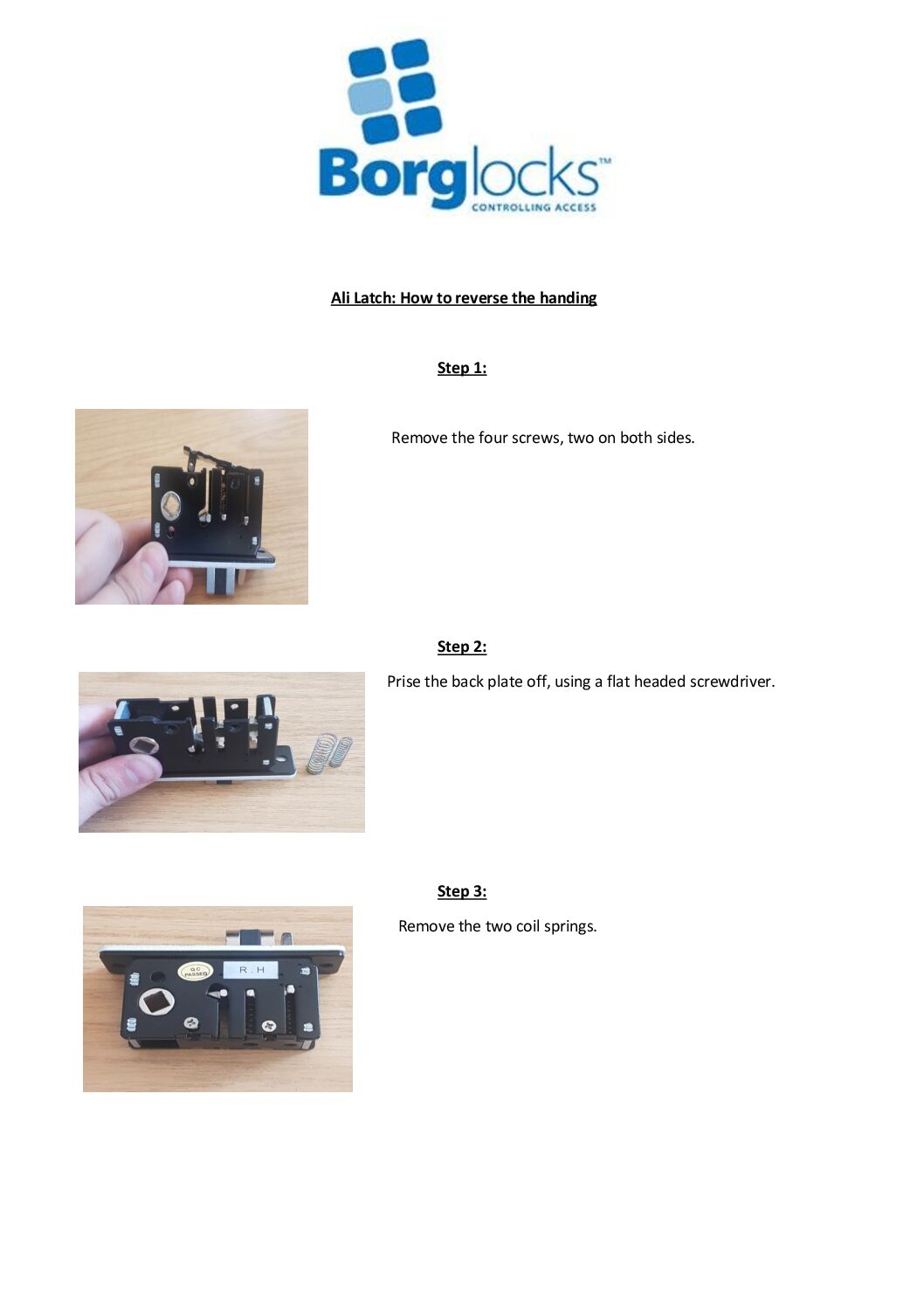 Borg Re-handing Instructions