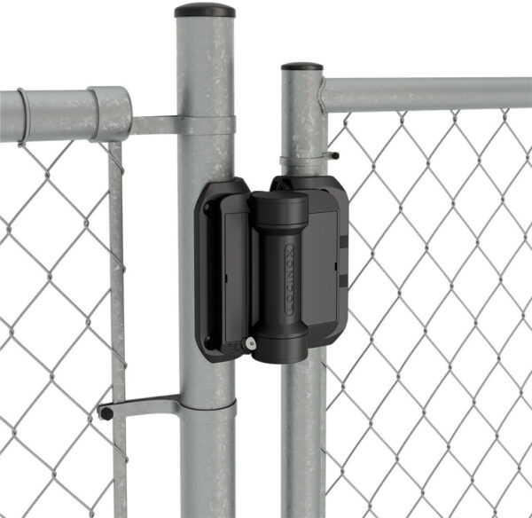 Locinox Pair of SERVAL-SD-R 180° Spring hinges with self drilling mounting screws for round profile - Image 3